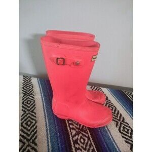 Hunter Original Girls Tall Rain Boots Orange Size 4G 3B UK2